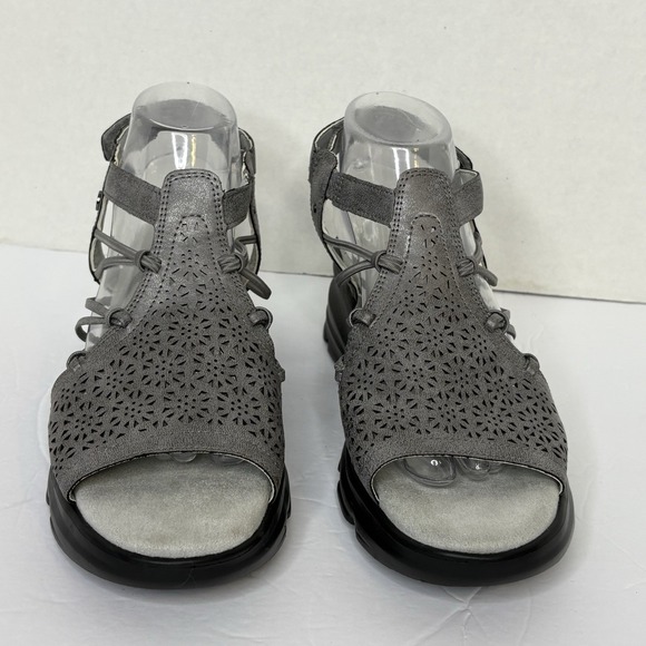 JBU Jambu Waterlily Women's Size 9 Silver Wedge‎ Strappy Sandal Memory Foam - Picture 3 of 8